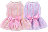 KUTKUT 2Pcs Dog Dress for Small Puppy Kitten Girls, Pet Princess Bowknot Dress Cute Doggie Summer Outfits Clothes For Chiuhuahua, Yorkshire etc